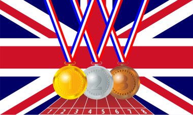 Olimpiyat madalya gelen İngiliz bayrağı