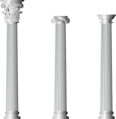 Greece Corinthian Ionic Doric Columns clipart