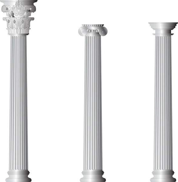 Griechische korinthische ionische dorische Säulen — Stockvektor