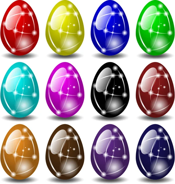 Vetro uova di Pasqua — Vettoriale Stock