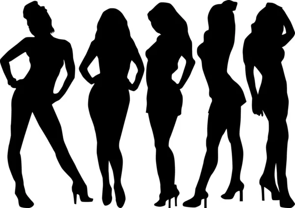 Woman erotic silhouette — Stock Vector