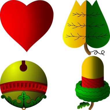 Hungarian cards symbols clipart