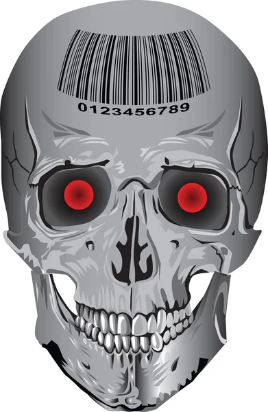 Skull with a barcode — Stock Vector