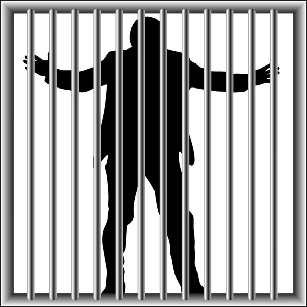 Man in prison with no way out — Stock Vector