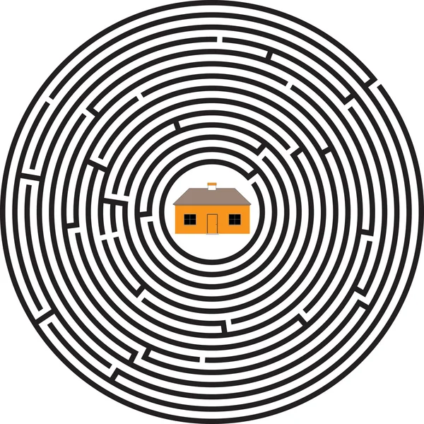 Labyrinth Ellipsenhaus — Stockvektor