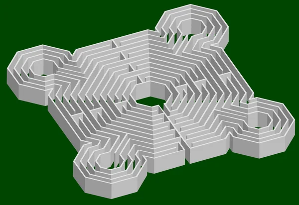 Labirintus erőd 3d — Stock Vector