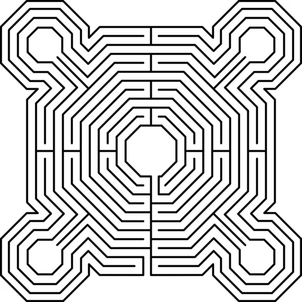 Labyrinth Festung weiß — Stockvektor