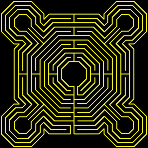 Labyrint fästningen svart — Stock vektor