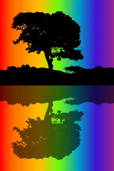 Silhouet van de boom — Stockvector