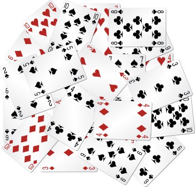 Mixed playing cards clipart