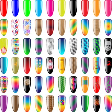 Nails patterns clipart