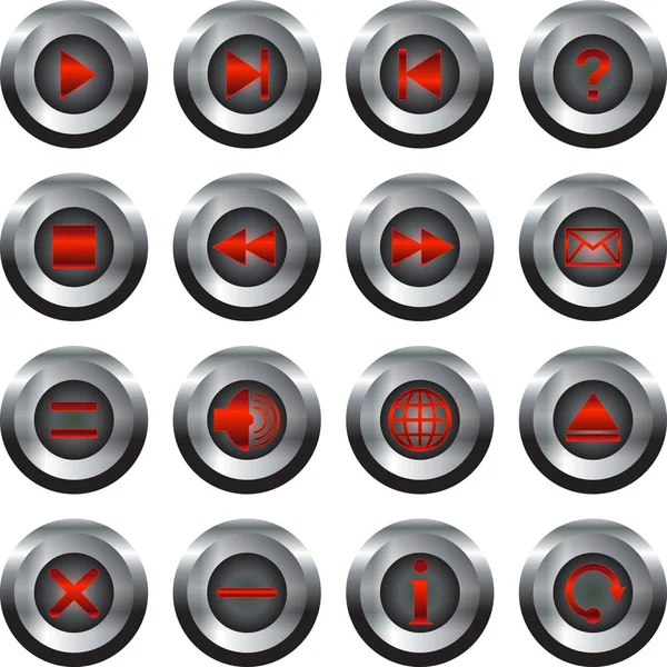 Botón móvil rojo — Vector de stock