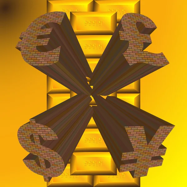 Monetary gold surface — Stock Vector