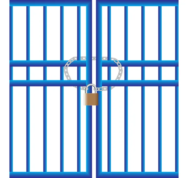 stock vector Padlock on the gate