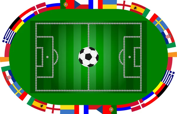 Países participantes no Campeonato Europeu de Futebol — Vetor de Stock