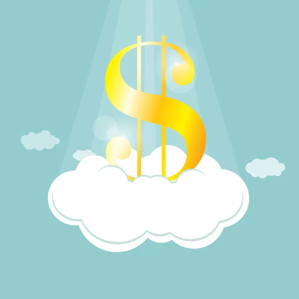 Dollar on Cloud — Stock Vector