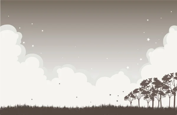 Sombre nuit d'automne — Image vectorielle