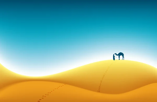 砂漠の旅人 — ストックベクタ