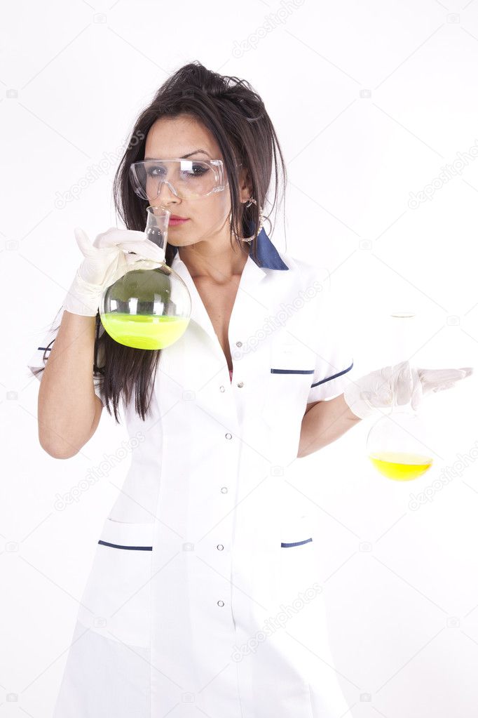 Young female laboratory technician