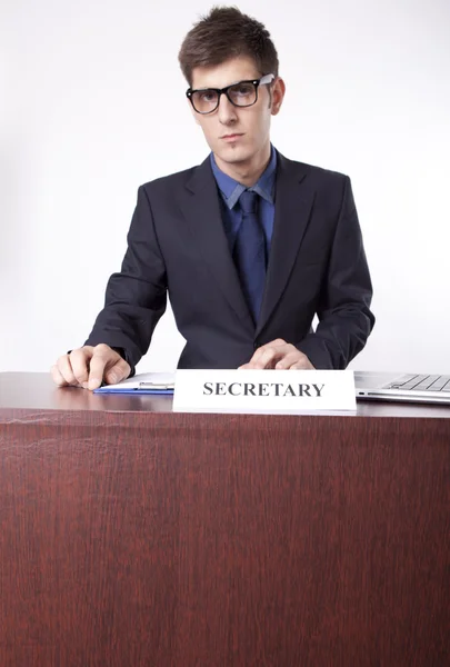 Young male secretary — Stock Photo, Image