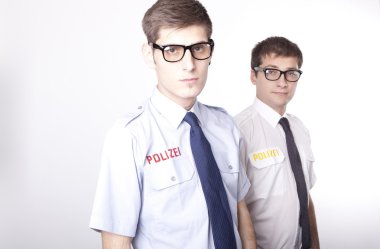 Young German policemen clipart