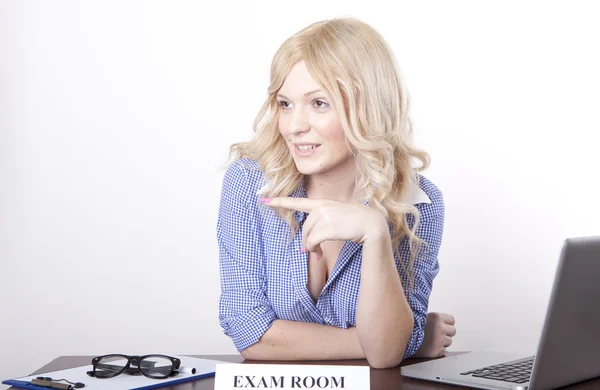 Young attractive secretary working — Stock Photo, Image