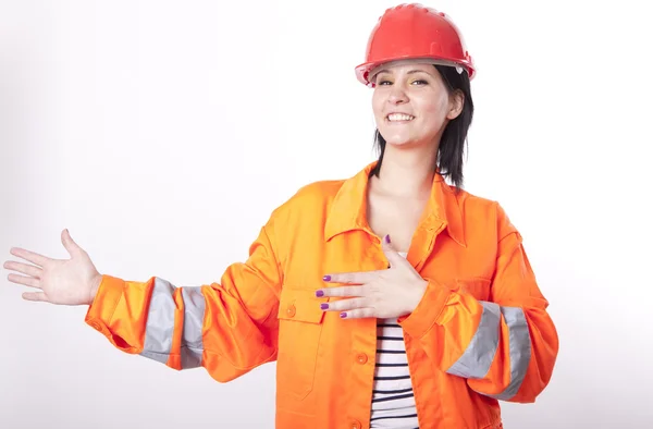 Young attractive female construction — Stock Photo, Image