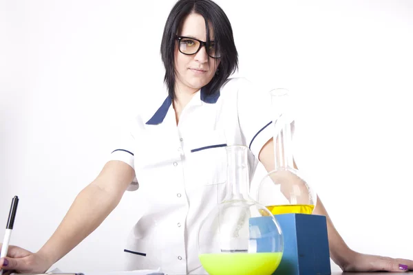 Young attractive female laboratory technician — Stock Photo, Image
