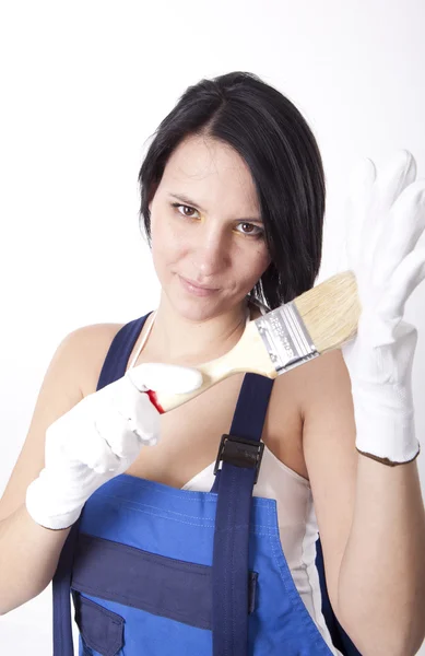 Young attractive female painter — Stock Photo, Image