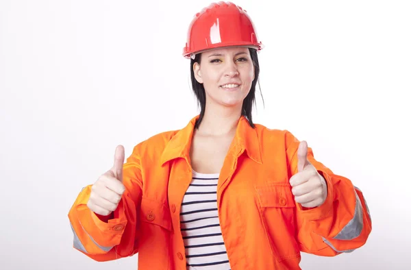 Young attractive female construction — Stock Photo, Image