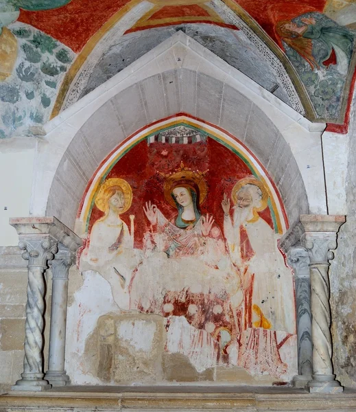 Katedra w Trani: fresk w krypcie św.-zwłaszcza — Zdjęcie stockowe