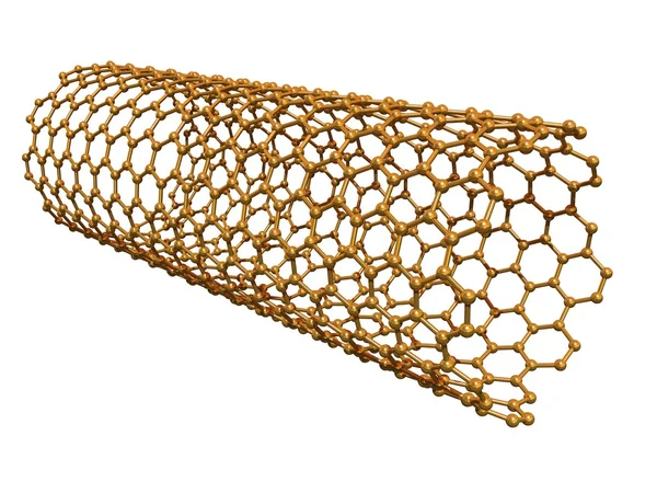 Nanotubo de carbono chiral de ouro isolado — Fotografia de Stock