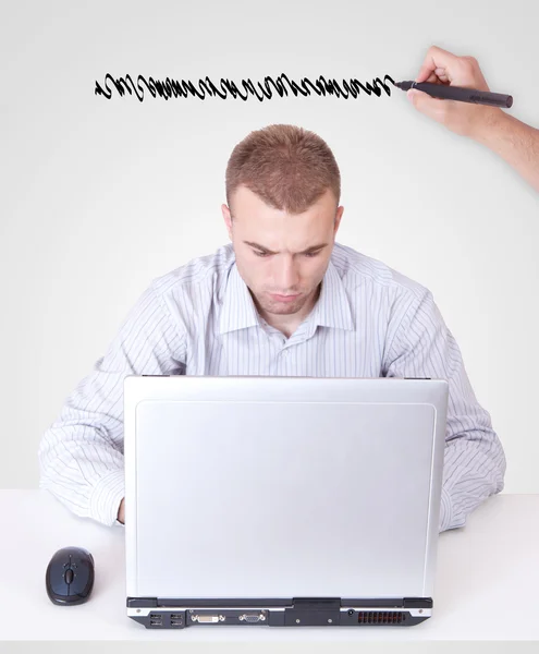 Man schrijven op de computer — Stockfoto
