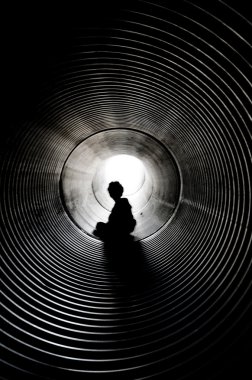 The silhouette in the tunnel clipart