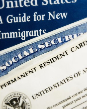 New US immigrant documents clipart