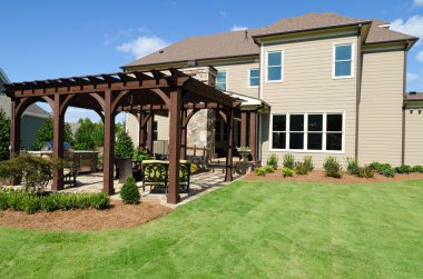 House with pergola clipart