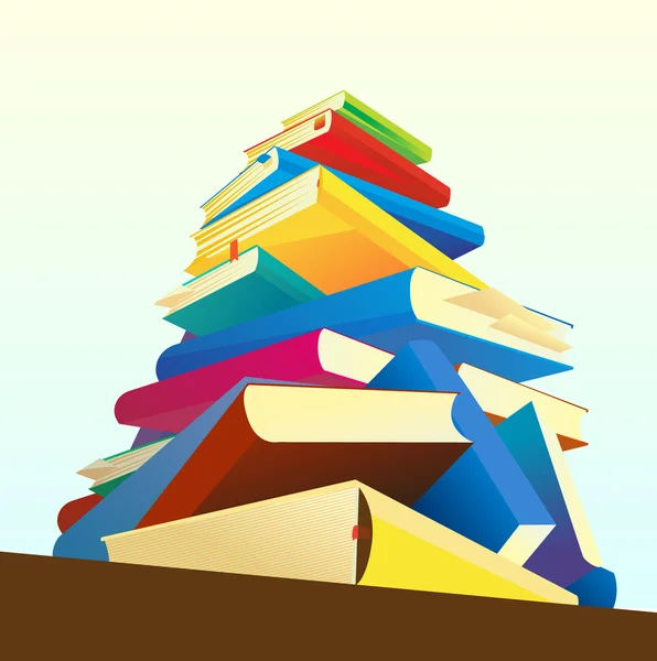 Pile Of Books — Stock Vector