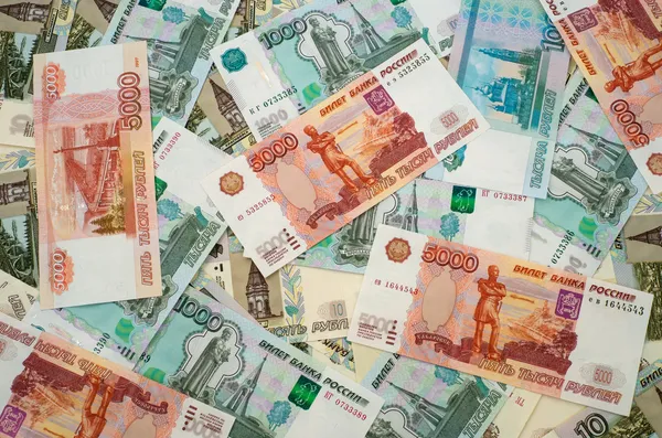 Tło z rosyjskich pieniędzy — Zdjęcie stockowe