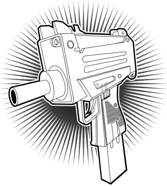 Uzi machine gun clipart