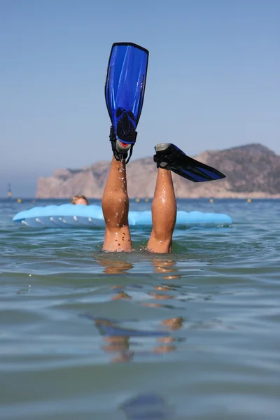 Engraçado homem snorkel — Fotografia de Stock