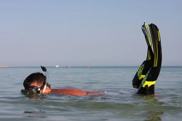 Şnorkel adam — Stok fotoğraf