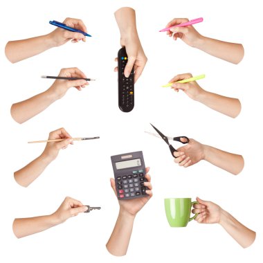 Hand office tool set clipart