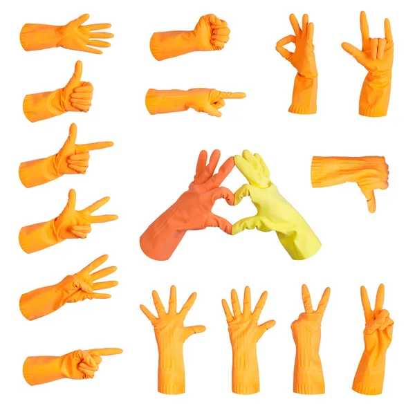 Набор жестов перчатки — стоковое фото