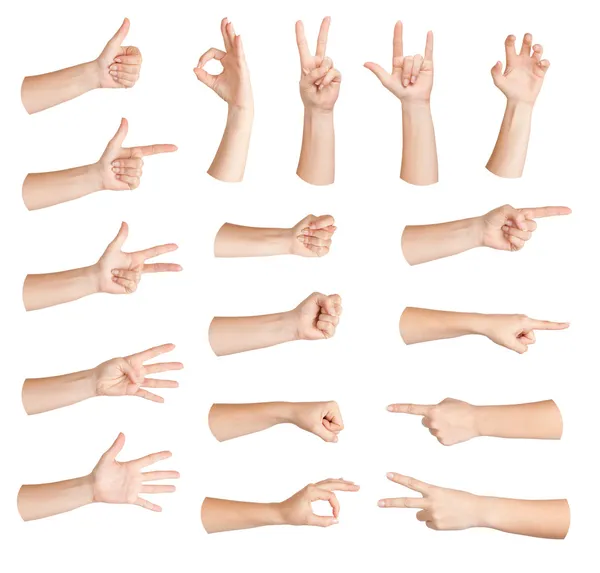 Set of gestures hand — Stock Photo, Image