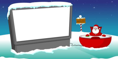 Santa and screen clipart