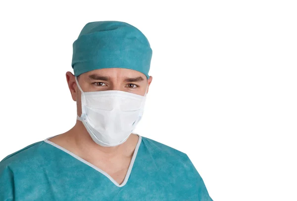 Portret van dokter in scrubs. Close-up shot. — Stockfoto