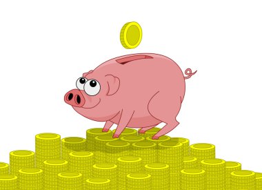 Pig money box clipart