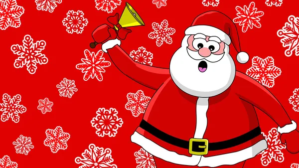 Babbo Natale divertente e campana — Foto Stock