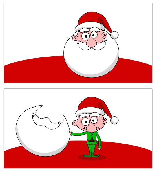 Santa och elf — Stockfoto
