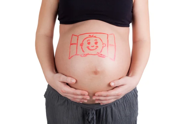 Nahaufnahme einer schwangeren Frau — Stockfoto